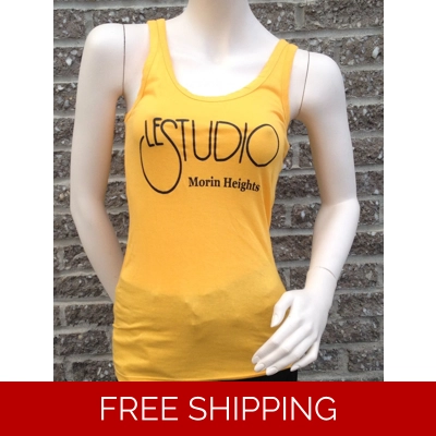 Woman Yellow Tank Top Black Front Logo M/H